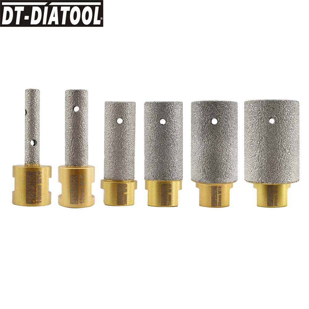 

DT-DIATOOL 1pc Dia 10/15/20/25/30/35mm Vacuum Brazed Diamond Finger Bits M10 Thread Diamond Milling Bits For Porcelain Ceramic