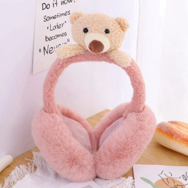 Kalten Schutz Ohr Abdeckung Cartoon Cute Bear Puppe Ohr Schutz Warme Earlap Winter Weichen Plüsch Ohrenschützer Für Baby Kinder Geschenk