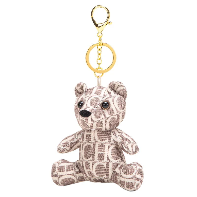 Cartoon 11Cm Mini Cute Bear Puppy Dog Plush Key Chain Toy Soft Cotton Key Chain Creative Bag Charm Accessories