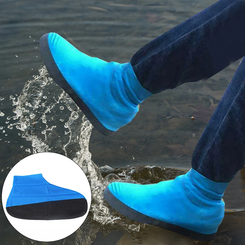 

Thickened Blue Shoe Cover Outdoor Waterproof Boots Cover classic Wear-resistant Shoe Protector Shoe Accessories Overshoes 2022