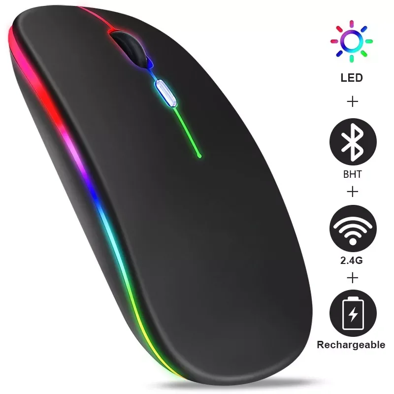 

LY Dual mode Mouse Bluetooth-compatible RGB Rechargeable Mouse Silent Mause LED Backlit Ergonomic Gaming Mouse
