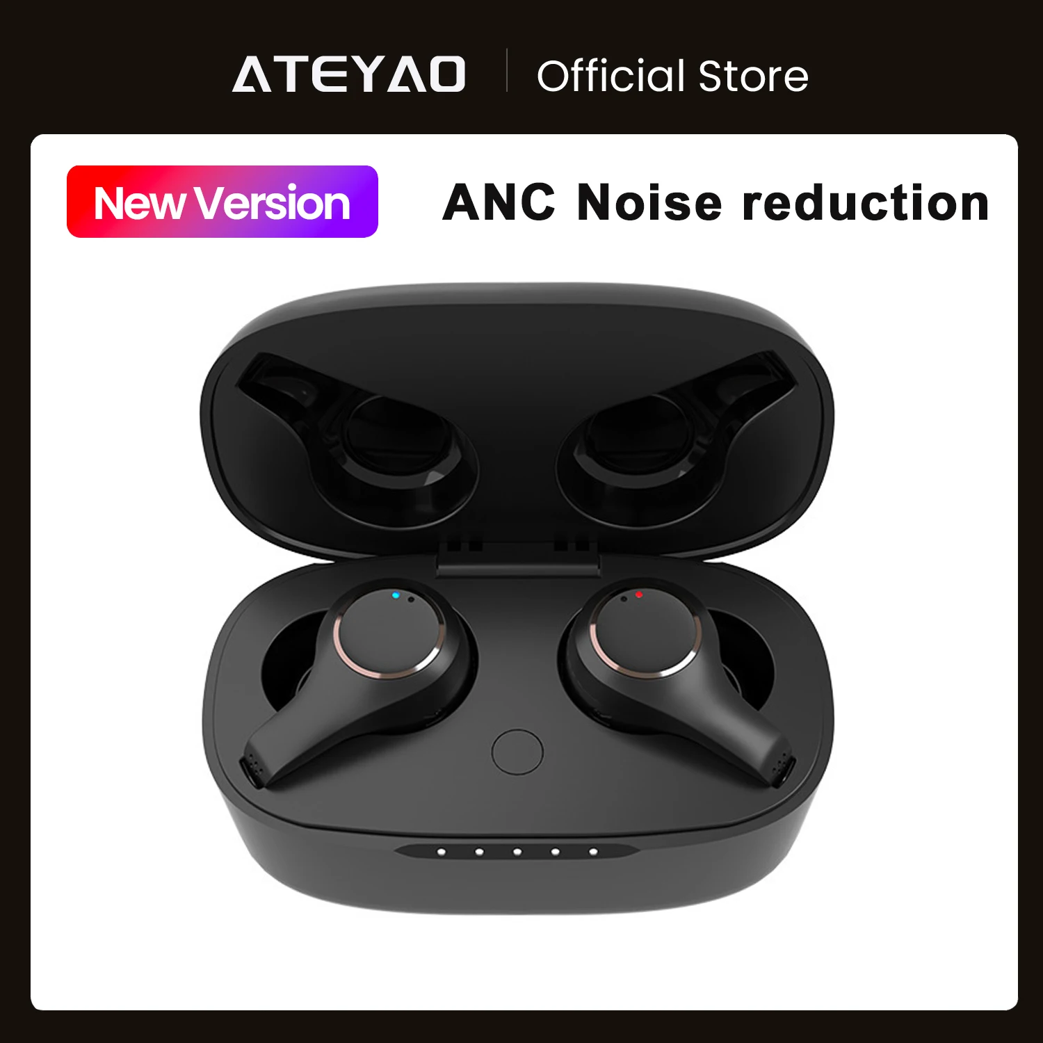 

NEW Original ATEYAO G08 TWS Wireless Earphone Noise ANC Reduction Bluetooth 5.0 Dual Stereo Bass Touch Control Long Standby