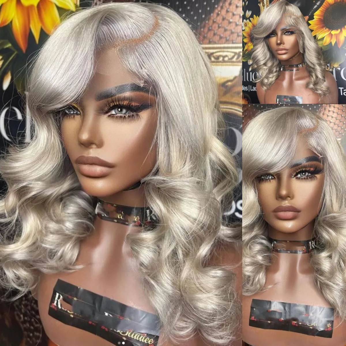 

Hd Ash Blonde Highlights Short Bob Body Wave 13x4 Lace Front Human Hair Wigs Glueless Transparent Side Parting For Women 180%