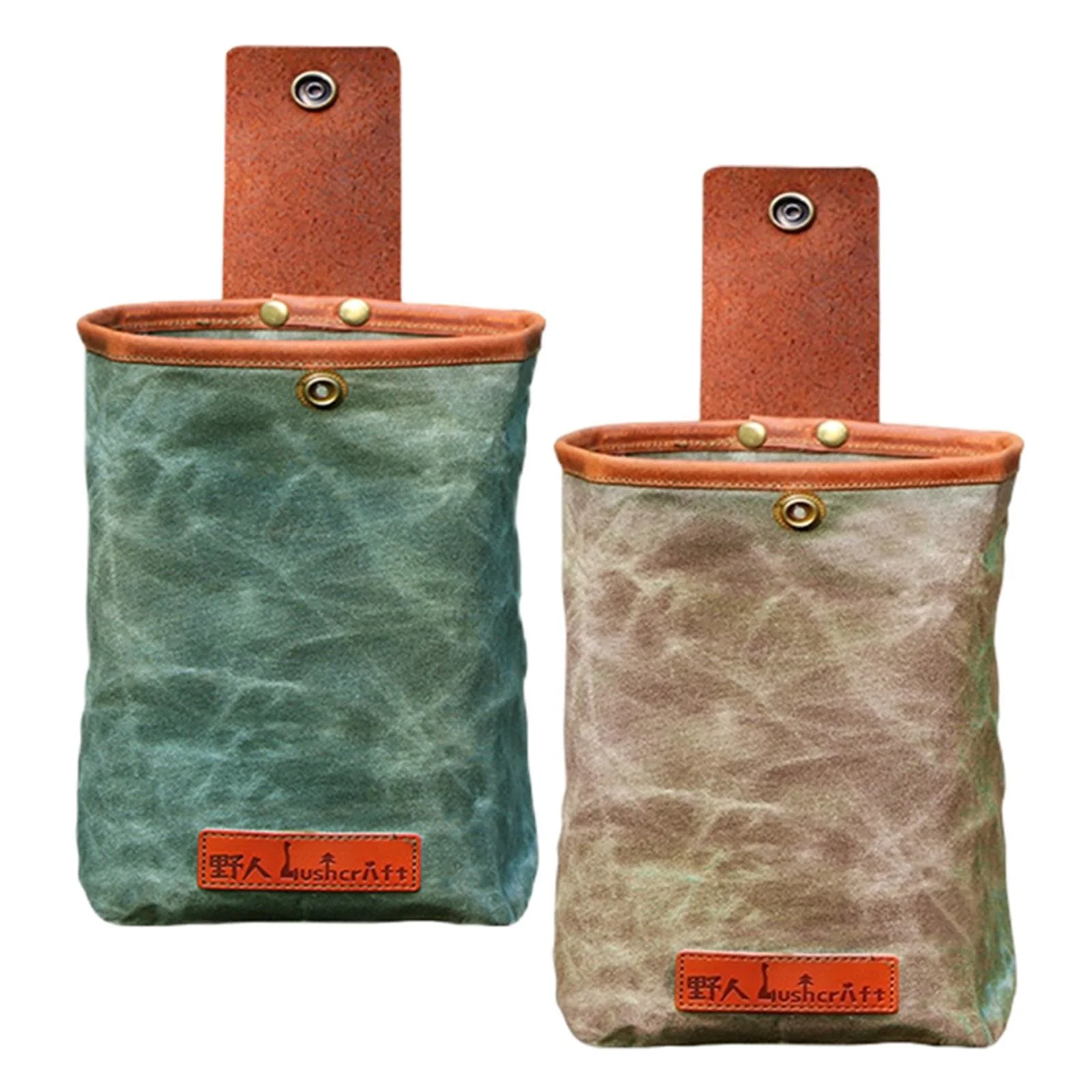 

Portable Foraging Pouch Waist Bag Waxed Canvas Camping Collapsible Pack for Hiking Hunting