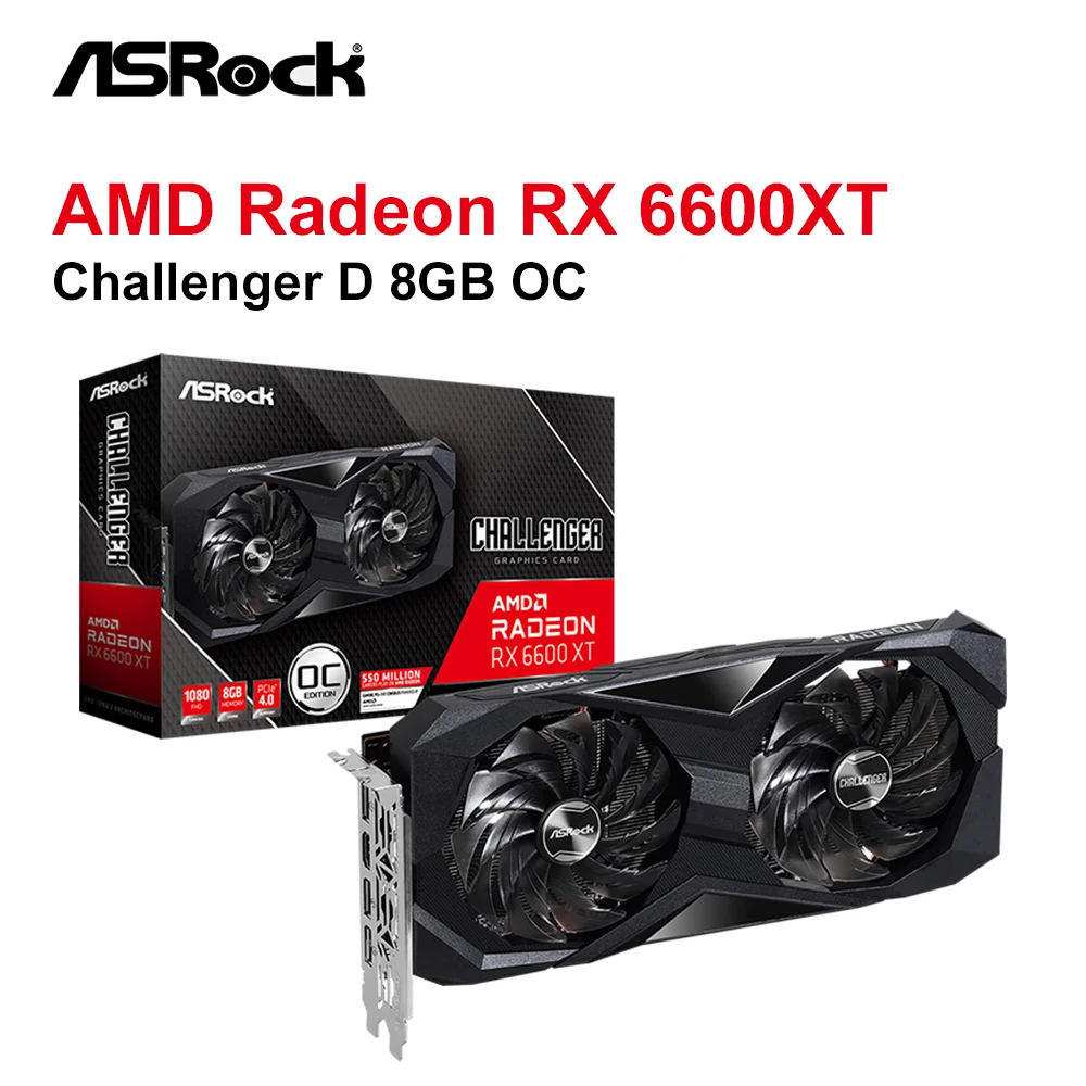 

New ASRock Radeon RX 6600 XT Challenger D 8GB OC Graphics Card RX6600XT GDDR6 128bit Video Cards GPU DeskTop AMD placa de video