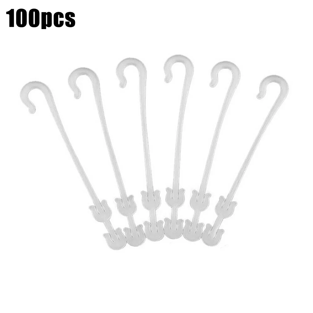 

100pcs Plant Ear Hook 9.5*1.5cm Plastic White For Loofah Strawberry Tomato Grape Cucumber Eggplant Vine J-hooks