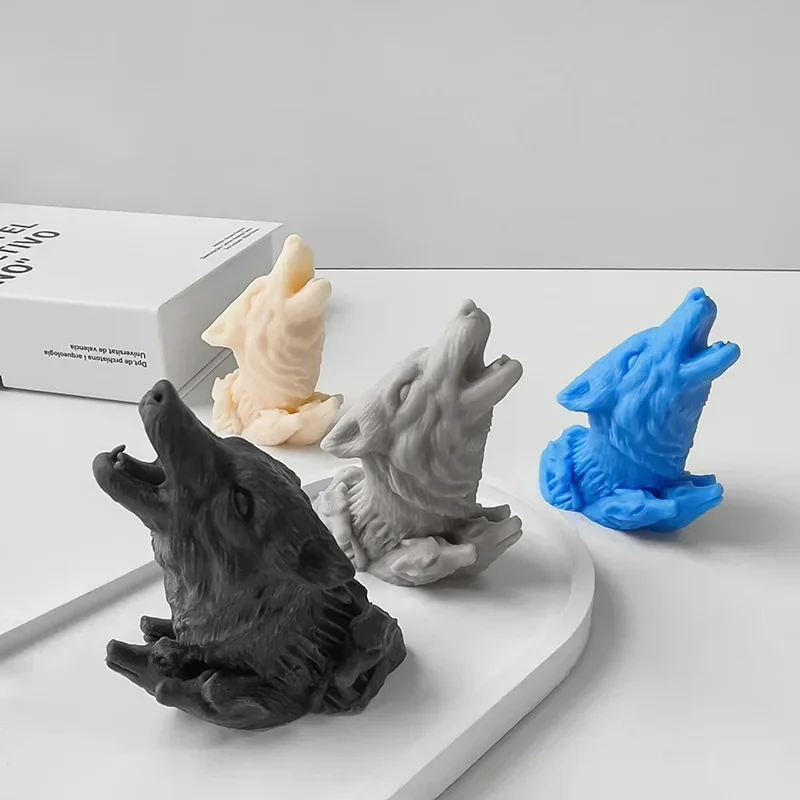 Силиконовая форма Волчья Голова для свечей сделай сам украшения в виде животных