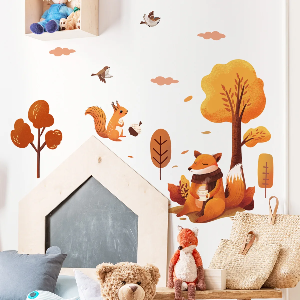 

MST1576 cloud bird cartoon animal wall stickers living room decoration wall stickers self-adhesive wholesale wall stickers