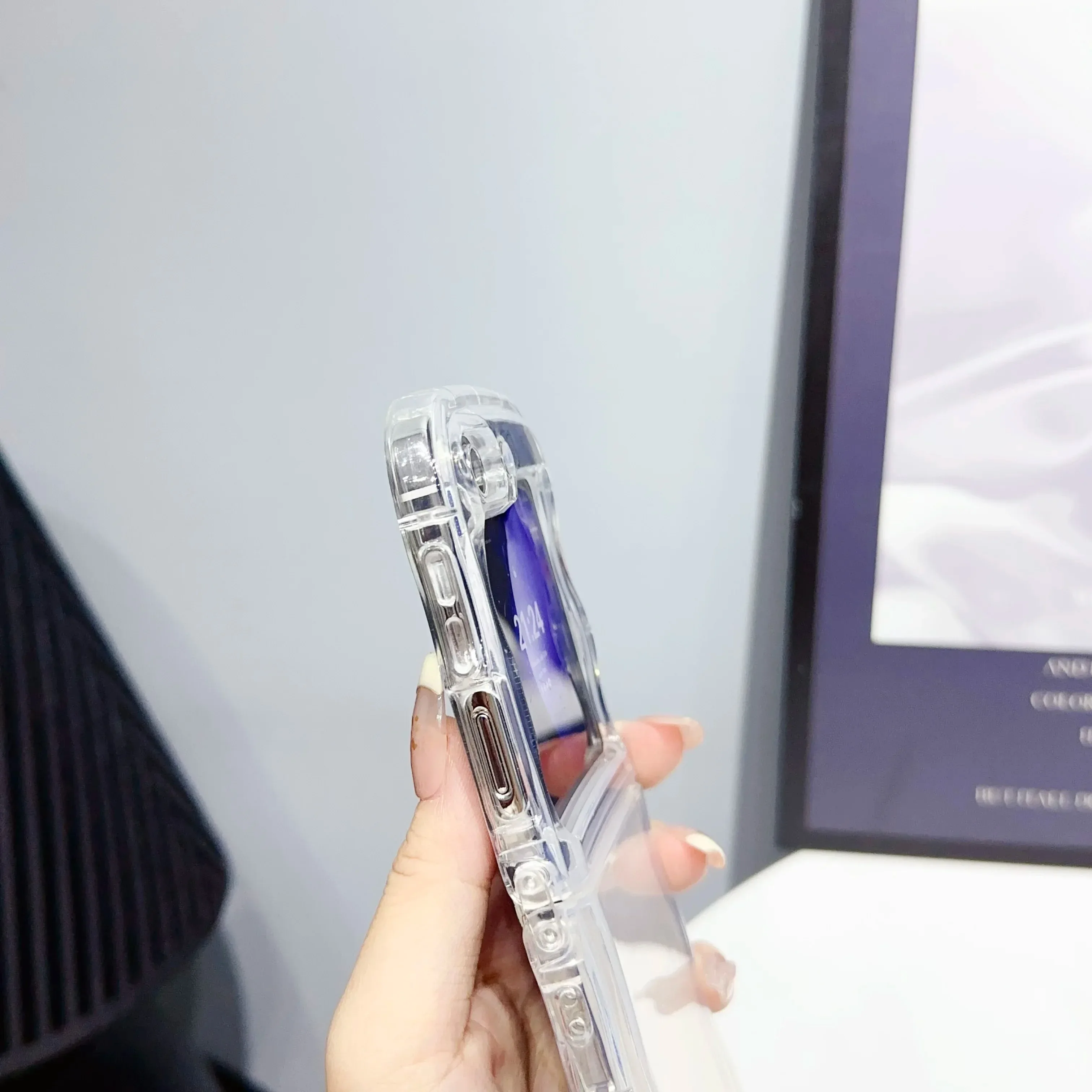 Оригинальный прозрачный чехол для телефона с волнистой рамкой Samsung Galaxy Z Flip 6 5 4 3