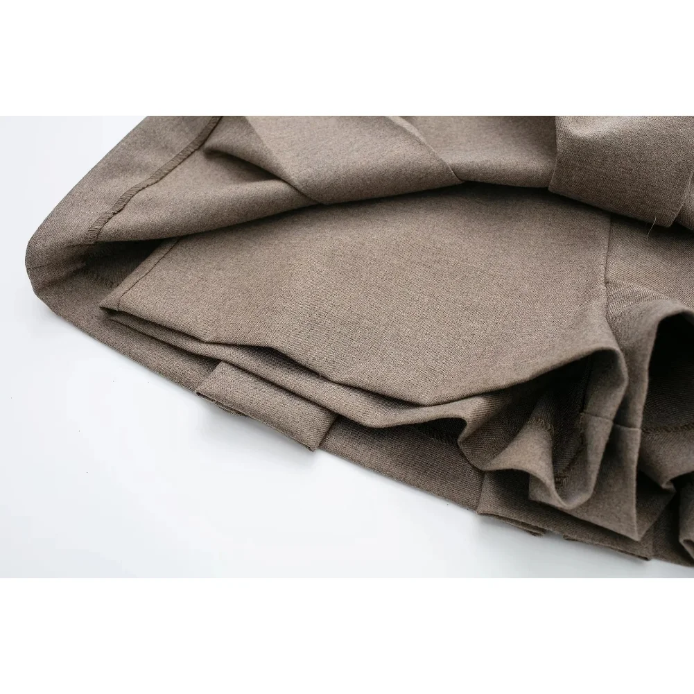 Casual Comfortable Shorts Skirt 2023 Summer New Coffee Color Slim High Waist Pleated Female Shorts Skirt Daily Versatile Pants