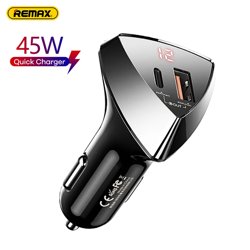 Автомобильное зарядное устройство Remax 45 Вт USB Тип C адаптер для быстрой зарядки