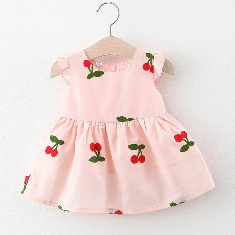 

Summer Newborn Baby Girl Birthday Dress Sleeveless Cotton Embroidery Infant Baby Girl Princess Dress Children Clothing