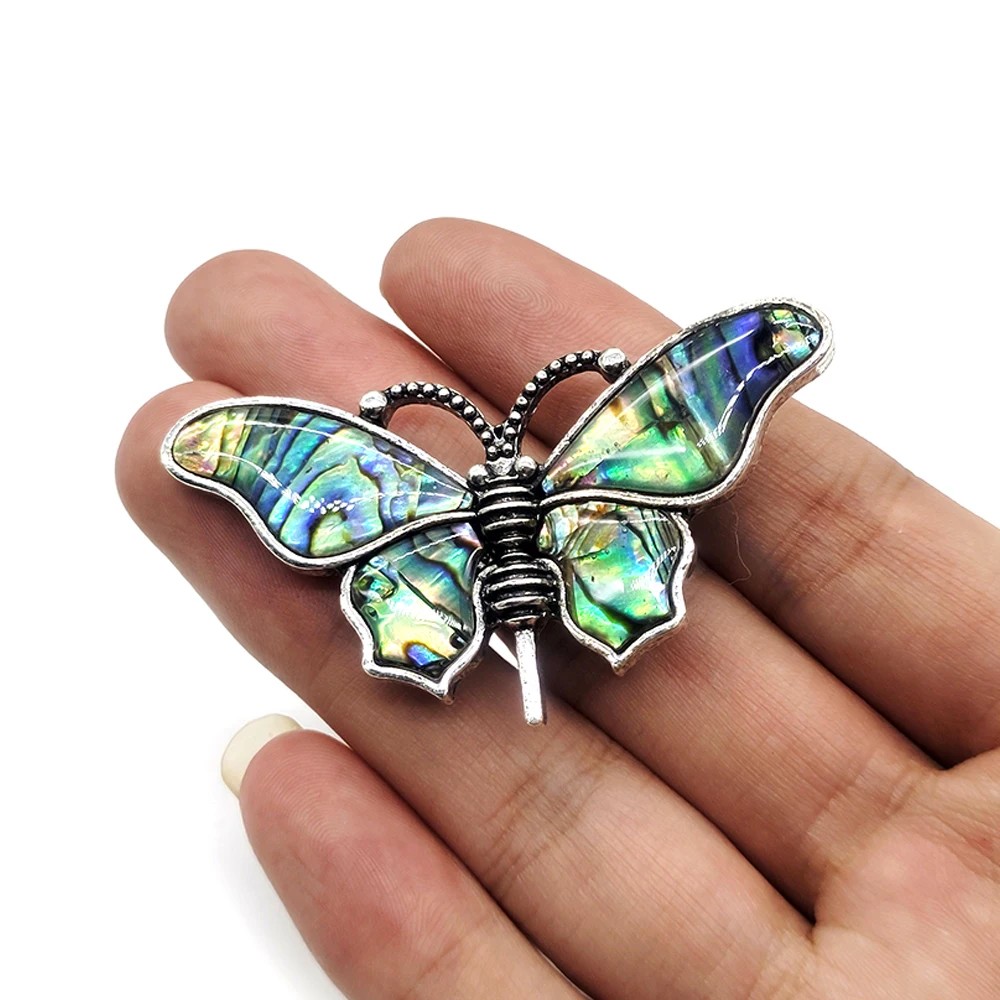 

Natural Shell Brooches Butterfly Alloy Pins for Girl's Women Party Weddings Accessories Jewelry Can Be Used for Necklace Pendant