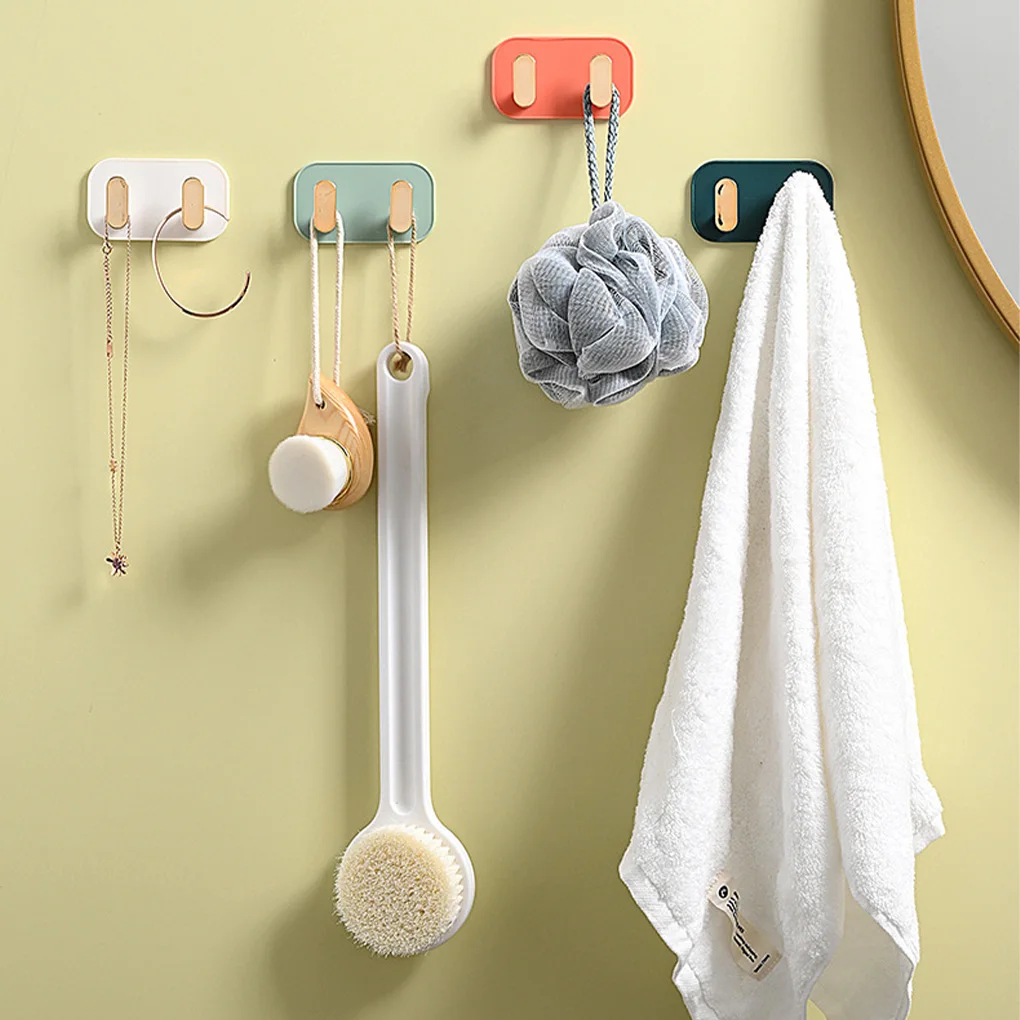 

Wall Mounted Hanger Plastic Self-adhesive Dorm Hotel Living Room Bathroom Kitchen Door Hanging Hat Jacket Organizer Hook