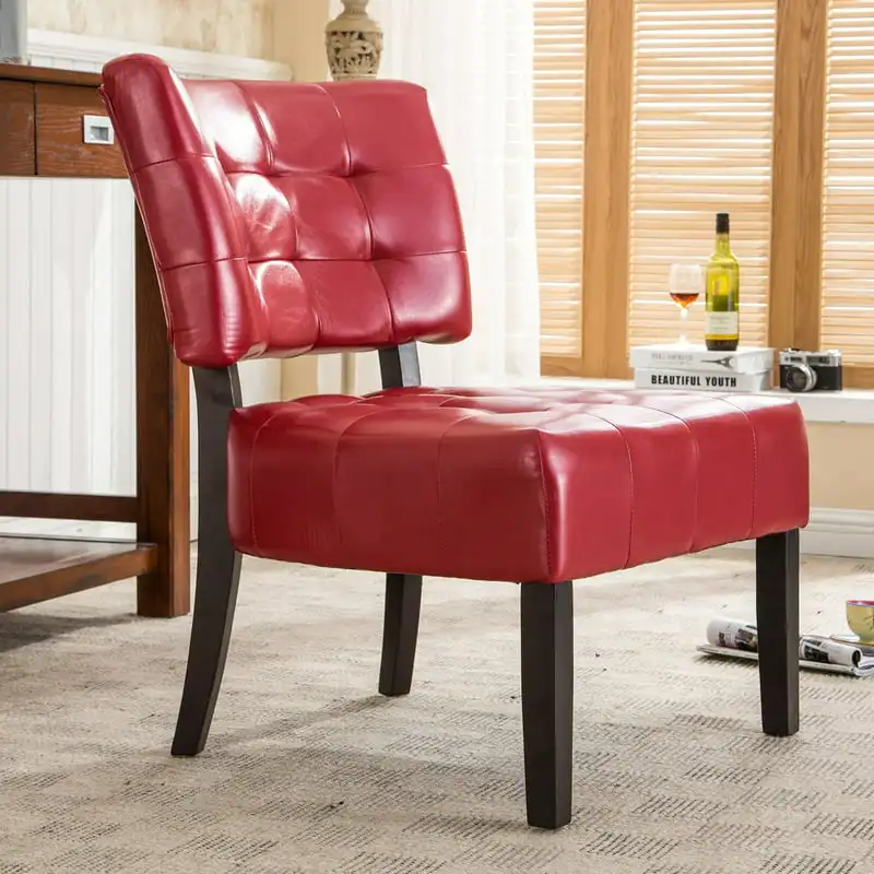 

Roundhill Blended Leather Tufted Accent Chair with Oversized Seating, Multiple Available