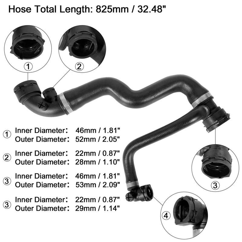 Radiator Coolant Water Hose From Expansion Tank 17127520668 For -BMW 320I 01-02