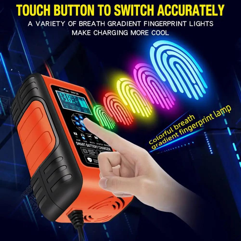 

Practical Battery Charger Highly Compatible ABS Smart Charger Wet Lead Acid Car Battery Charger