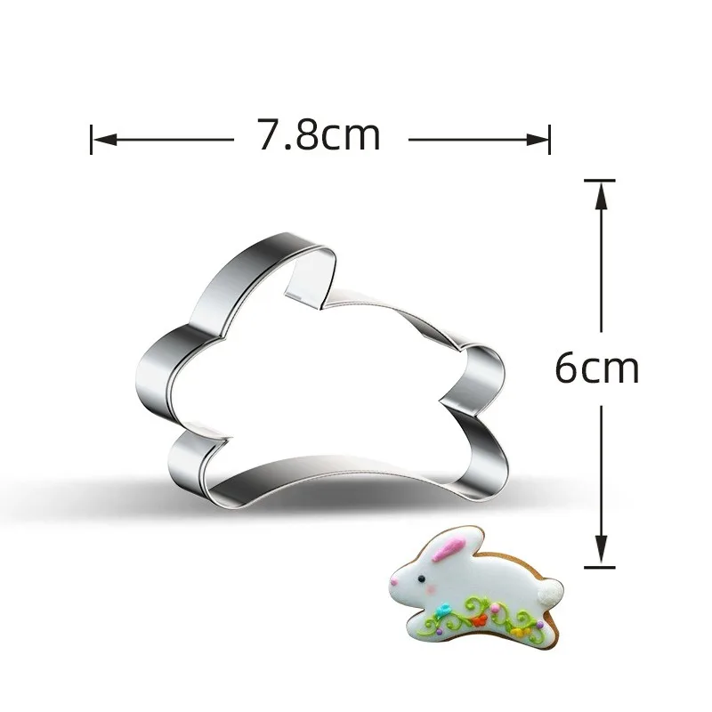 1pc Cookie Cutter Easter Rabbit Carrot Egg Stainless Steel Fondant Mold Pastry Cake Moulds for Home Kithcen Baking Accessories |