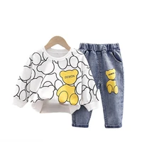 new spring autumn baby girls clothes children boys fashion cartoon t shirt pants 2pcsset toddler casual costume kids tracksuits