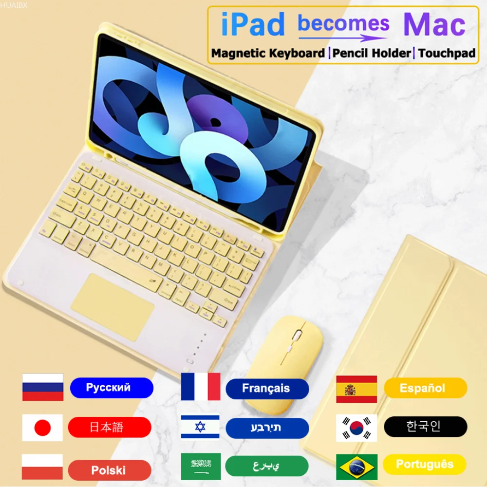 

Беспроводная клавиатура, телефон для IPad, Чехол для IPad 9,7 10,2 7/8/9th Gen Air 2 3 4 5 10,5 10,9 Pro 11 12,9 IPad 10-го поколения