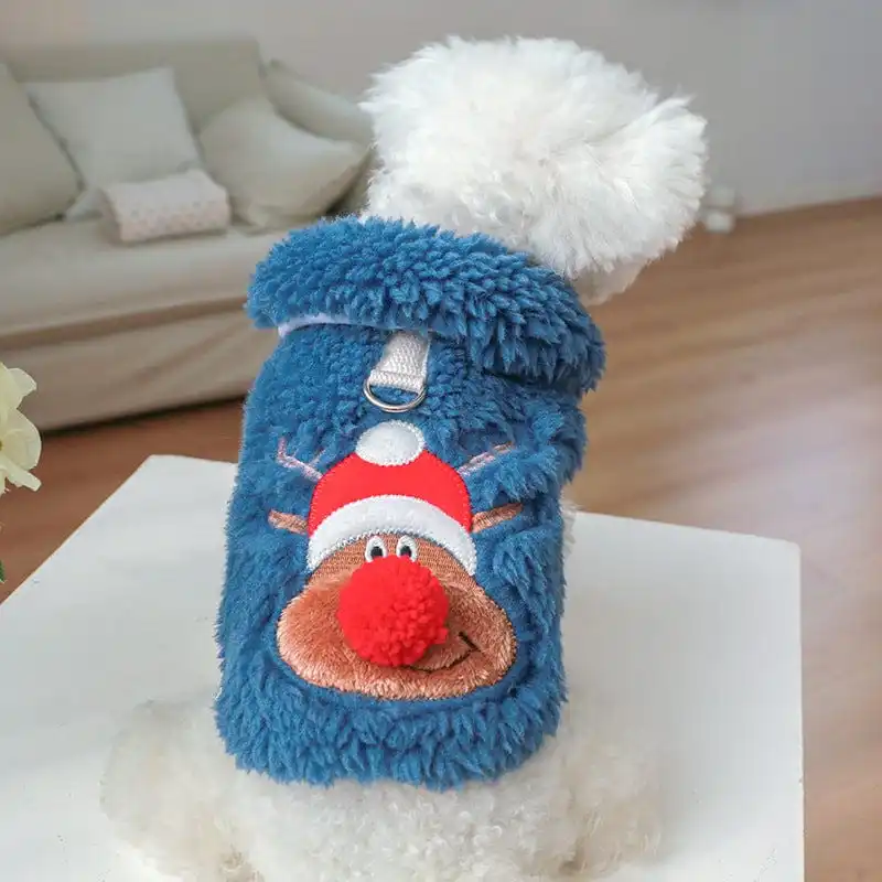 

Рождественская Милая праздничная одежда с оленем, наряд для щенков, наряд для щенков, одежда для чихуахуа, йоркширского бульдога, одежда для...