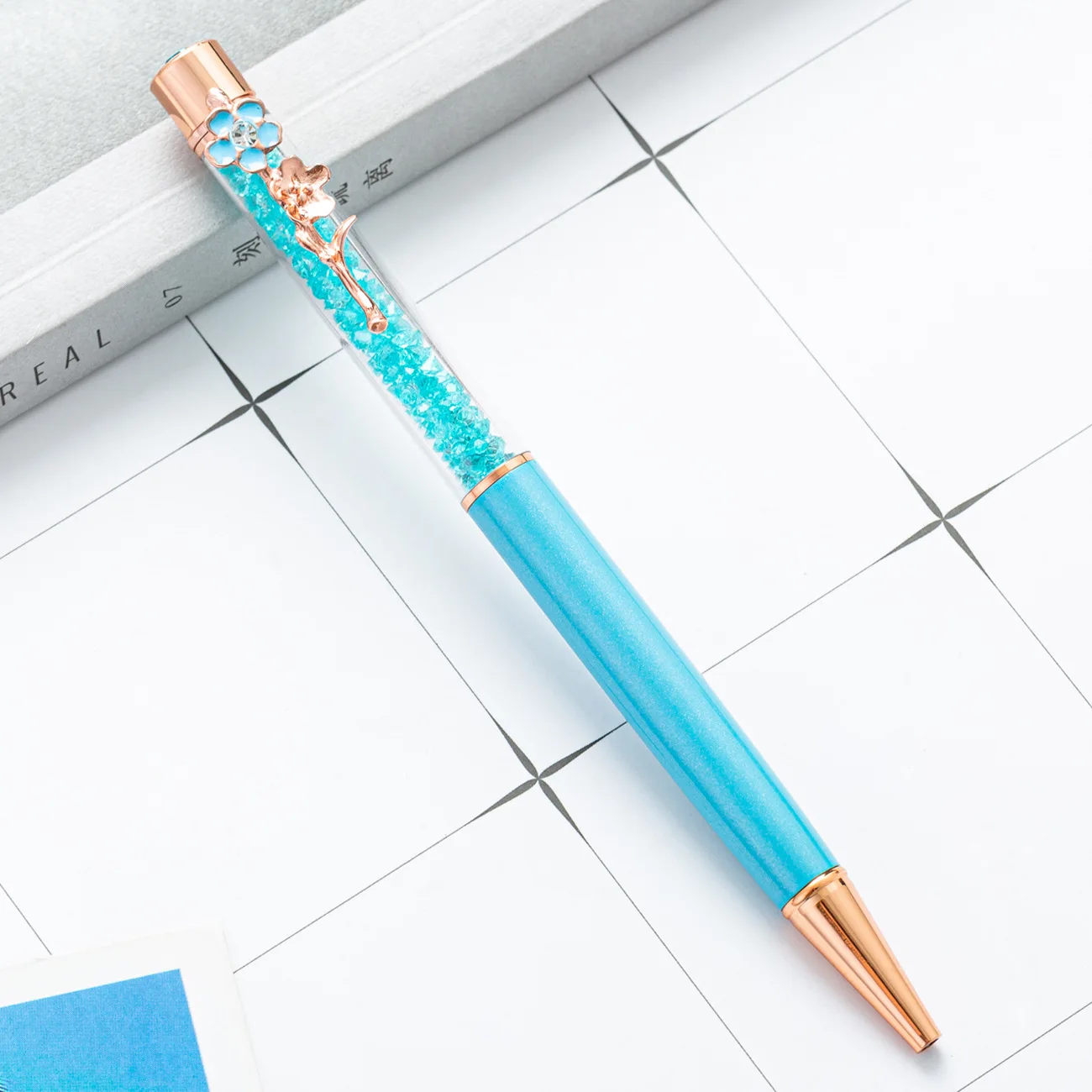 

Flower Crystal Pens for Writing Luxury Stationery Supplies School Office Accessories Teacher Metal Ballpoint Pen Wholesale