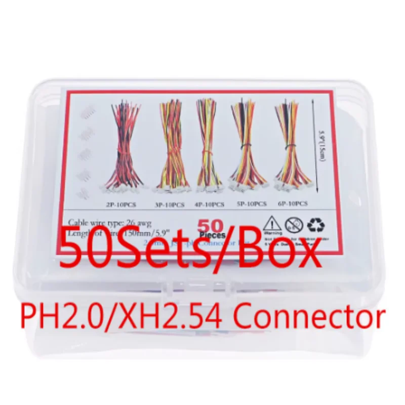 Конector do fio f София и мачо Компрессионная кабина 15см PH2.0 XH2.54 2P3P4P5P6P 50Sets