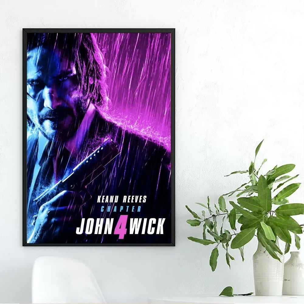 Movie John Wick Chapter 4 Poster Kraft Paper Vintage Wall Art Painting Study Aesthetic Small Size Stickers