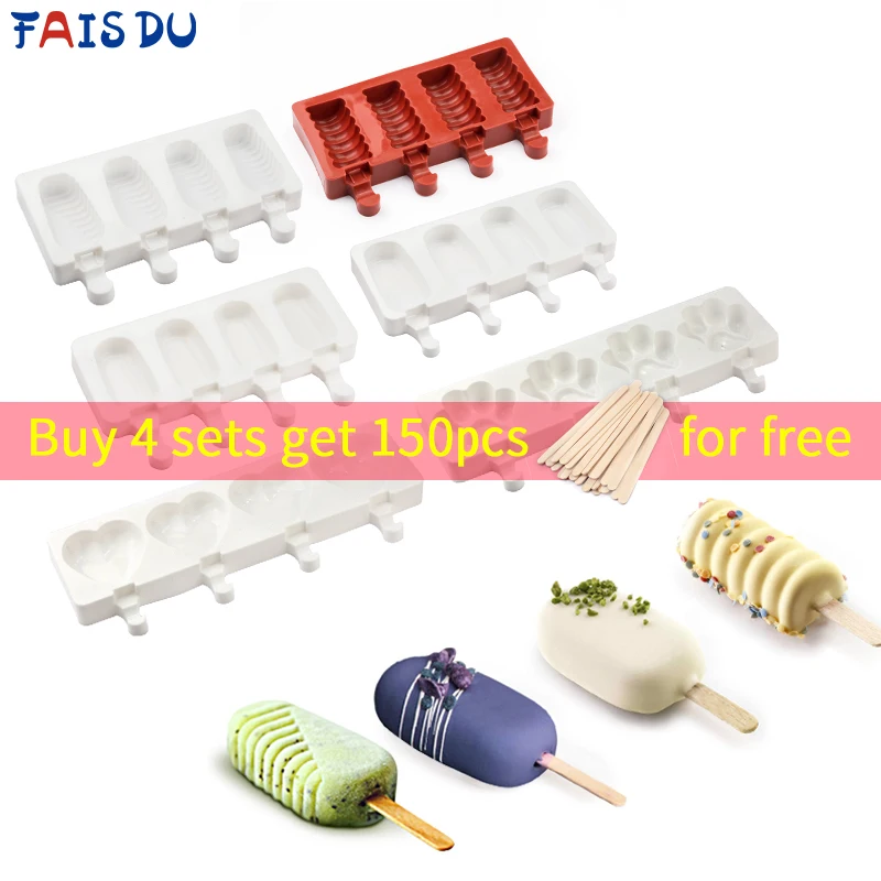 

Ice Cream Molds Silicone Popsicle Mold Freeze Ice Cream Maker DIY Dessert Mould Form For Popsicle Mould Cakesicle Mold Tools