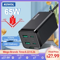 kovol 65w charger type c gan pd qc 3 0 pps 25w adaptor fast charger for iphone 13 for ipad samsung xiaomi mobile phone chargers