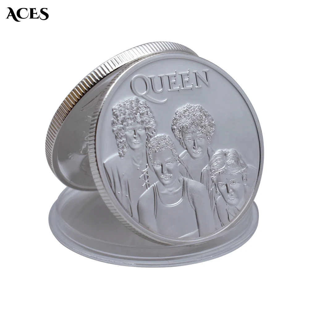 

Queen Sliver Coin Popular World Band Commemorative Coin Freddie Mercury Challenge Coins Collectibles Home Decor Festival Gift