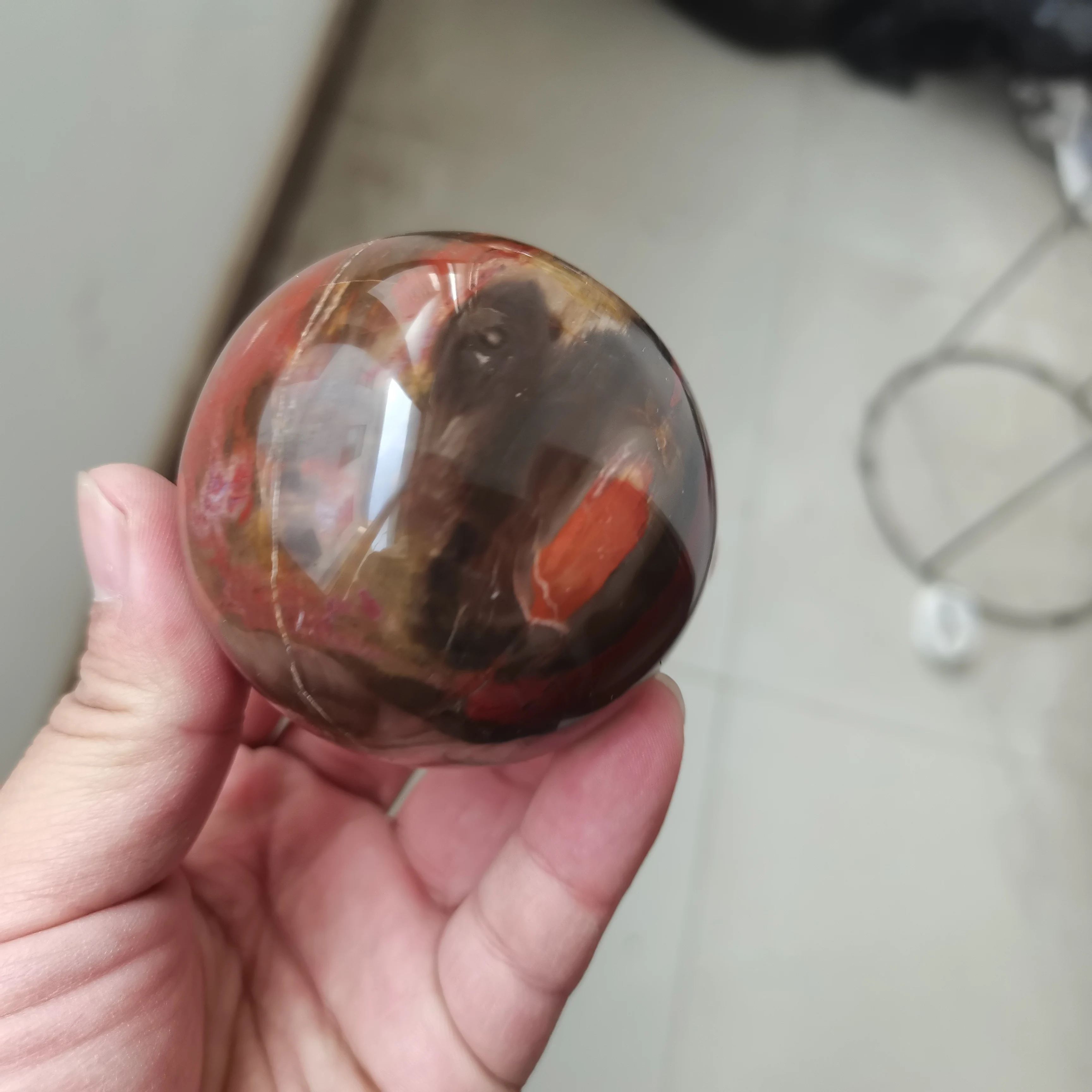 Сферическая Сфера из красной розы 70 мм ископаемый Агат кварц хрустальный шар