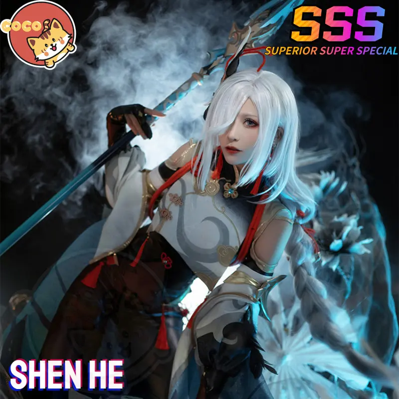 Косплей-костюм из игры CoCos-SSS Genshin Impact Shenhe костюм для косплея с париком девочек -