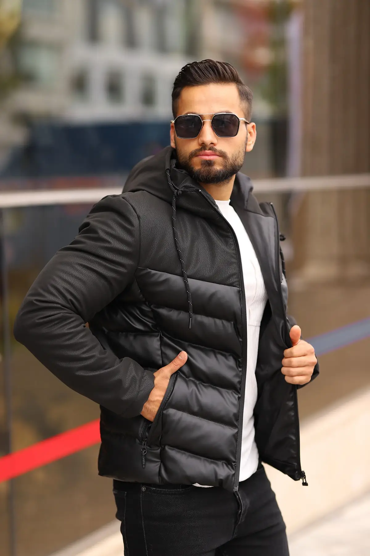 New Season Will Windproof Men's Jacket Inflatable Leather Winter Jacket