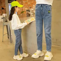 girl leggings kids baby%c2%a0long jean pants trousers 2022 blue spring summer cotton christmas outfit teenagers children clothing