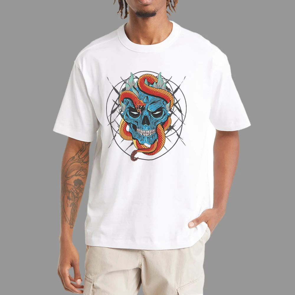 

Футболка мужская с коротким рукавом и принтом в виде черепа