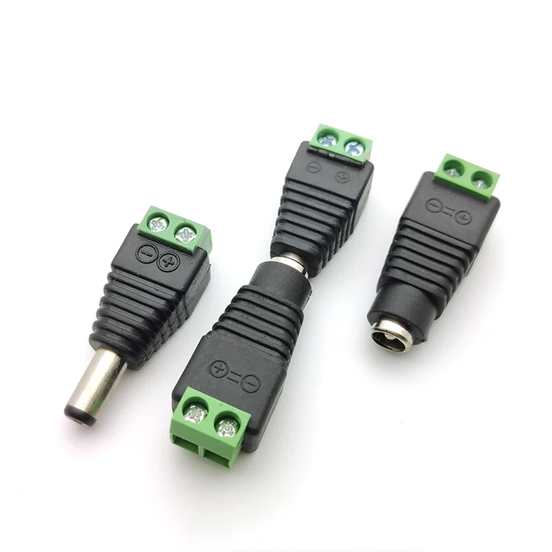 

10Pcs CCTV Cameras 2.5x5.5mm 5.5*2.5mm Male Female DC Power Plug Jack Adapter Connector Plug