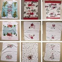 5pcslot 38x58cm christmas series printed cotton kitchen cleaning dish cloth tea hand towels xmas party gift