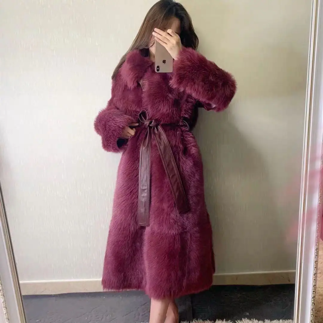 

Cashmere Coat Fur Integrated Long-Cut Coat