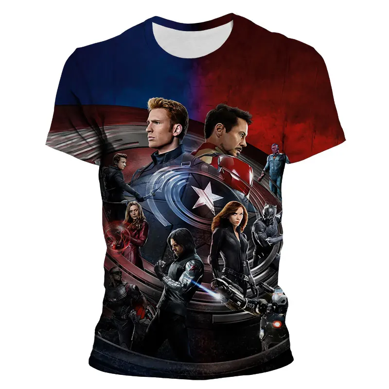 

Marvel Movie The Avengers 3D Print Men's T-shirt Summer Short Sleeve Women Oversized T Shirt Harajuku Male Tee Tops Clothing