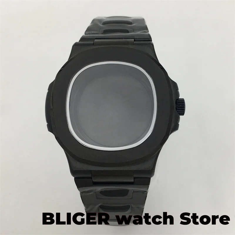 

BLIGER Watch Kit 40mm Black PVD Watch Case Sapphire Glass fit NH35 NH36 ETA2824 2836 Miyota8205 8215 PT5000 Mingzhu DG movement