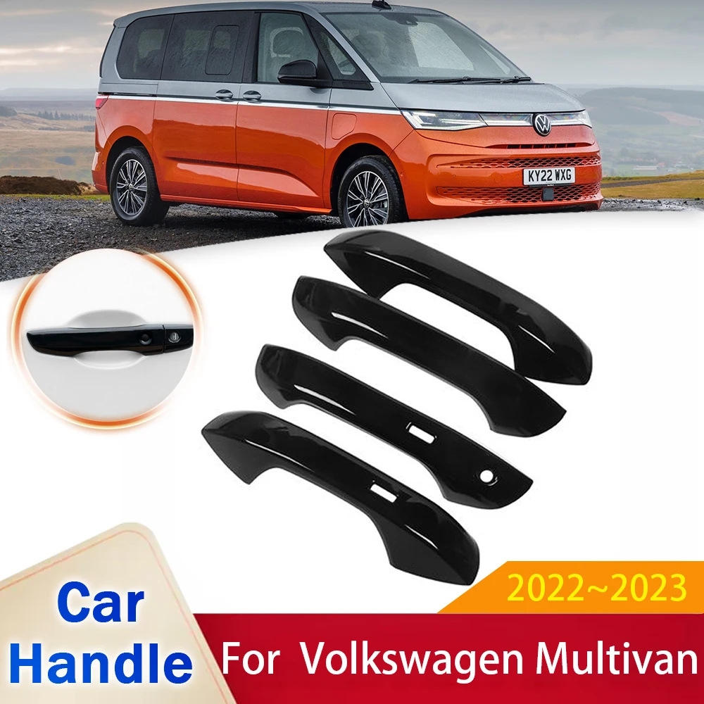 

Для Volkswagen VW Multivan T7 2022 2023 глянцевая черная смарт-наклейка на крышку дверной ручки отделка Защитная пленка для автомобиля аксессуары гаджет
