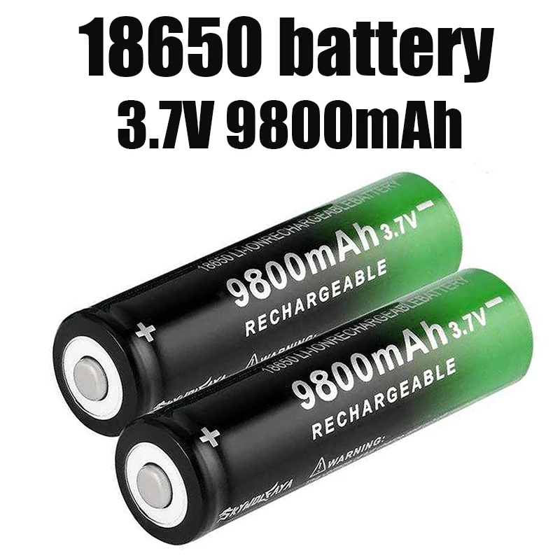 

Nieuwe 18650 Li-Ion Batterij 9800Mah Oplaadbare Batterij 3.7V Voor Led Zaklamp Zaklamp of Elektronische Apparaten Batterij