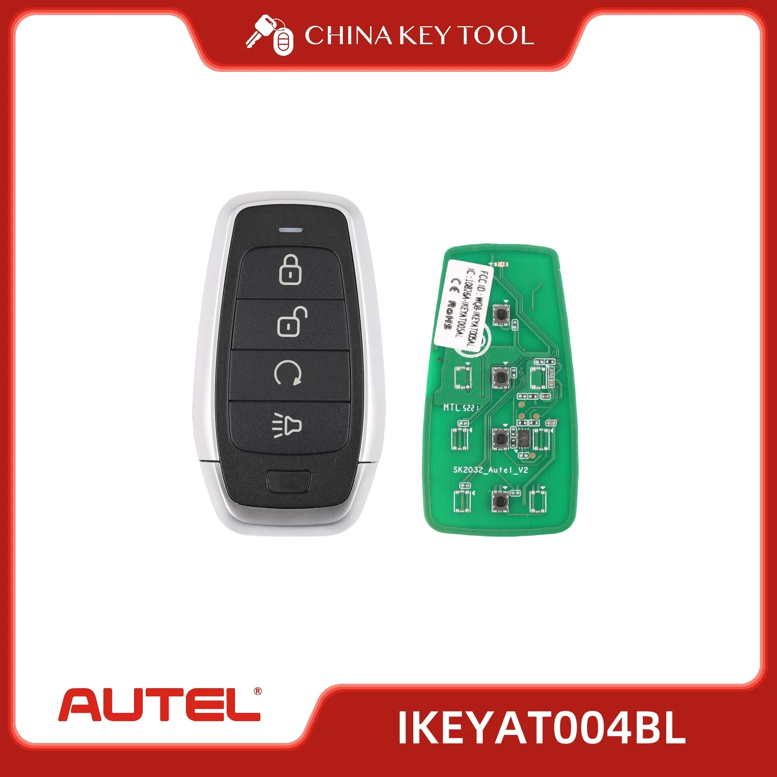 

1 шт. Autel IKEYAT004BL AT004BL независимый универсальный смарт-дистанционный ключ 4 кнопки для смарт-ключа Autel для KM100 IM508 IM608 KM100E