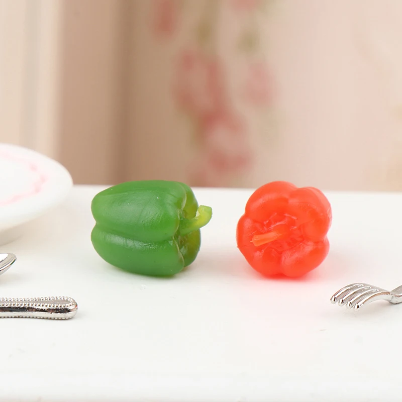 

5Pcs Random Color Dollhouse Miniture Food Toys Miniature Vegetables Mini Peppers Simulation Vegetable Dollhouse Accessories