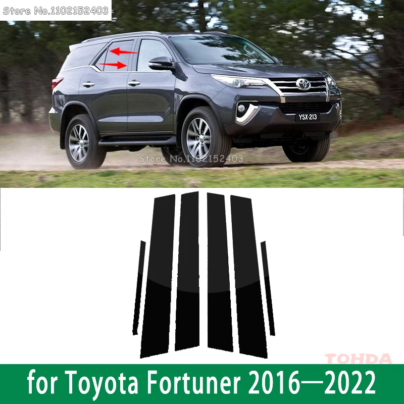 

Car Door Window Trim Pillar Posts Molding Cover Kits Stickers for Toyota Fortuner 2016 2017 2018 2019 2020 2021 2022