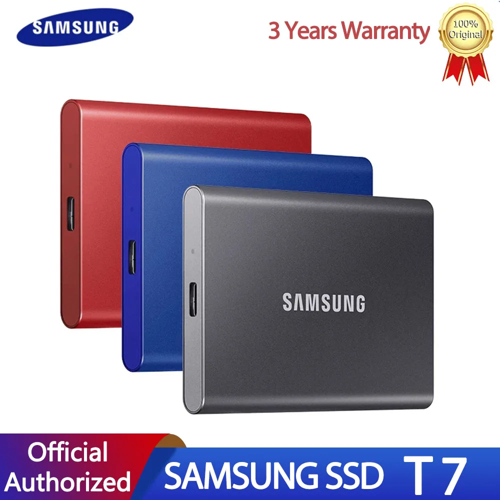 

SAMSUNG T7 Portable SSD 1TB 500GB 2TB External Solid State Hard Drives Disco Duro Externo Type-C USB 3.2 Compatible for Laptop