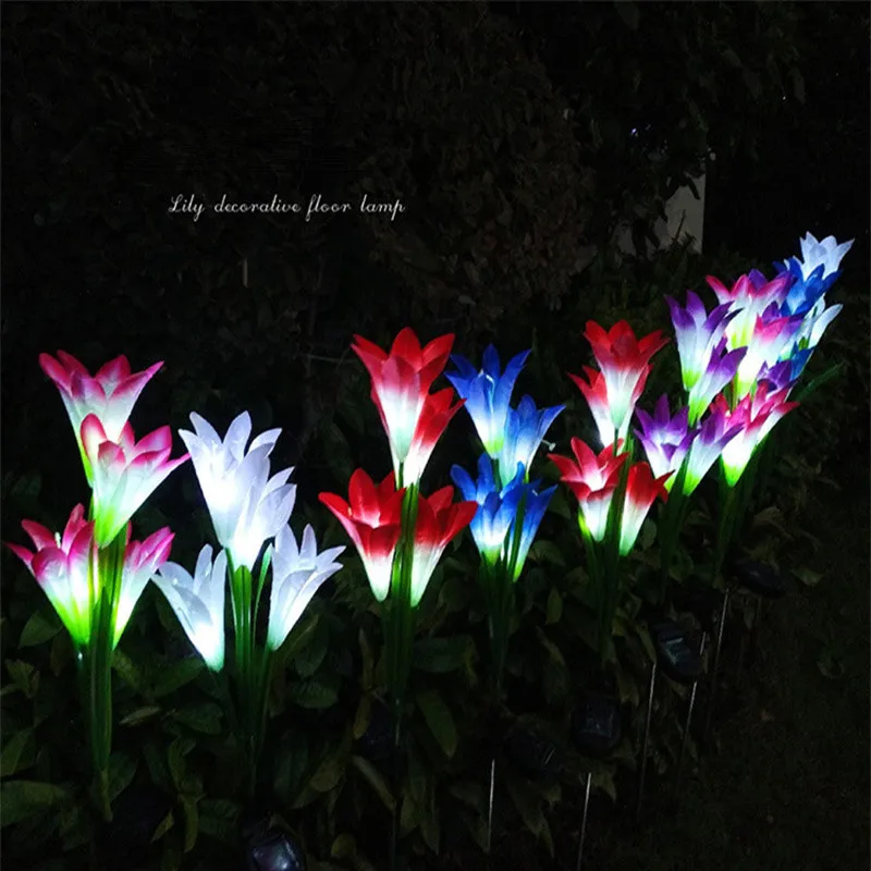 Solar Lily Light Outdoor Waterproof Solar Lamp Flower Lamp Landscape Courtyard Lawn Lamp Garden Decoration Solar Light Outdoors