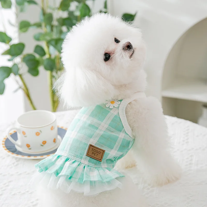 

Spring Summer Pet Clothes Fresh Flowers Princess Dog Gallus Vest Dress Cat Dresses Skirt Small Dog Kitten Puppy Pet Suppliers