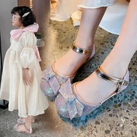 girls mary jane glitter shoes low heel princess diamond flats wedding party fashion shoes for kids toddler costume footwear